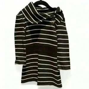 💕Old Navy - Girls Black/White Striped Cowl Neck Knit Dress-Size 4T💕